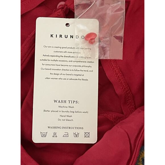 KIRUNDO Women's 2024 Summer Boho Floral Embroidered Mini Babydoll Dress Large - Picture 7 of 9